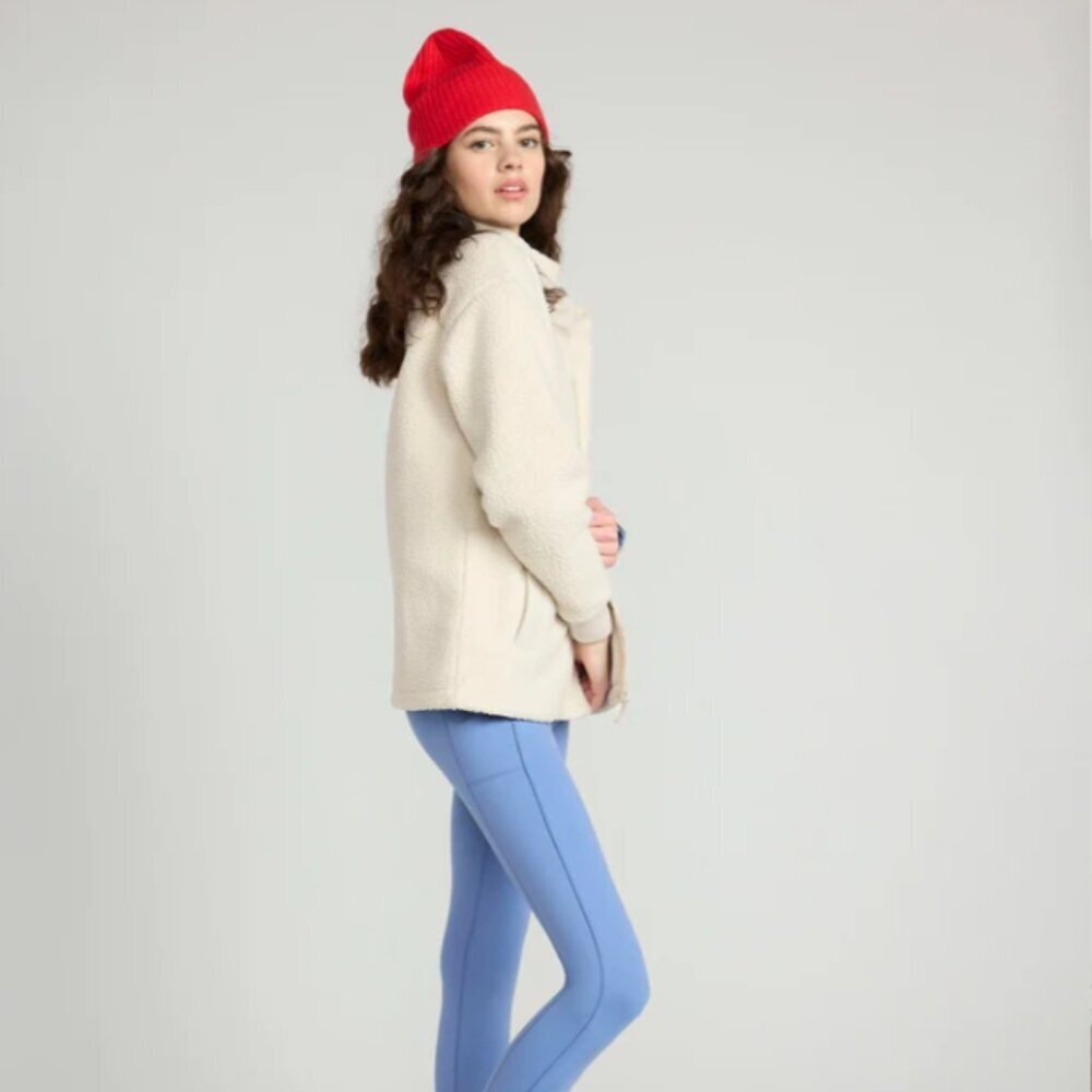 Mondetta Women's Soft Sherpa  Poly Fleece Jacket White